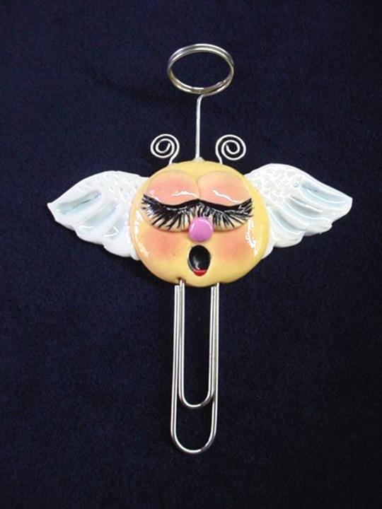 Angel Paper Clip-Handmade with glazed Fimo. Silver wire and large paper clips. Functional, colorful, funny and durable. Each paper clip comes with a card.Handmade Crafts