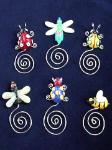 Bugs Bookmarks- Handmade of glazed Fimo. Nickel wire is used for final details. You can use them as bookmarks or paper clips. Different, fun and functional! Unique designs for any taste! More designs will be available soon!
