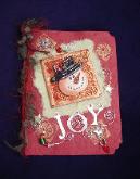 Christmas Handmade Greeting Cards-Snowman Card Red