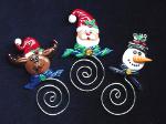 Christmas Holiday Bookmarks -  Handmade with glazed Fimo. Copper silver wire and Austrian Crystals are used for final details. Unique Design!-Handmade Crafts
