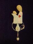 Mother and Child Pin-Handmade with Polymer Clay and Sterling Silver wire, findings and heart charm. Austrian Crystals are also used. Bar pin on the back. Jewelry box included. Unique and Beautiful for a Mother's Day Gift! Unique design, one-of-a-kind !100% handmade