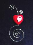 Red Heart Bookmark-Handmade with glazed Fimo. Finished with nickel wire. Functional and Unique!  Other designs and colors will be available soon!!!