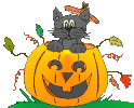 Pumpkin with cat inside