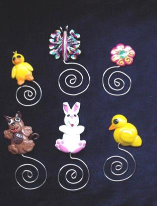  Handmade of glazed Fimo. Nickel wire is used for final details. You can use them as bookmarks or paper clips. Different, fun and functional! Unique designs for any taste! More designs will be available soon!
