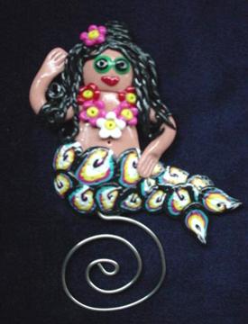 Black Hair Mermaid Bookmark