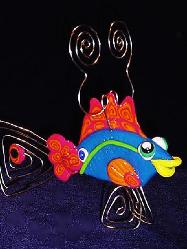 Blue Fishy Photo or Note Holder