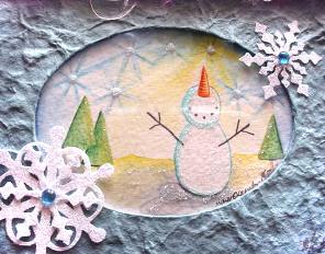 Handmade and Painted Snowman Card