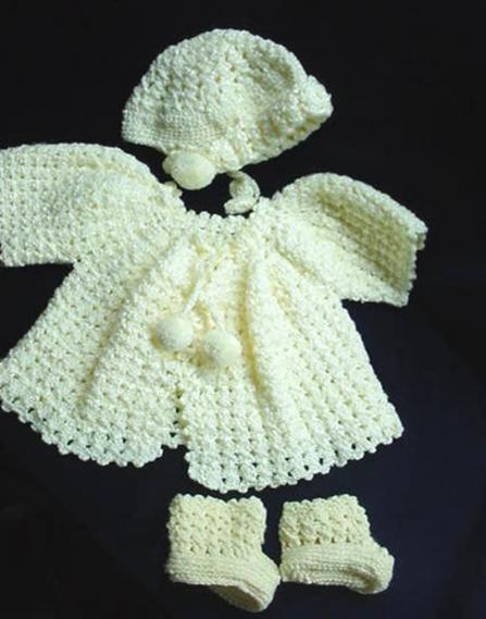 Handmade needlecraft with Lt. Yellow BERNAT acrylic and nylon yarn. Very soft texture. The yarn is special for baby's skin. Beautiful and Unique design!