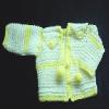  Baby's Yellow & White Sweater - Handmade needlecraft with white and yellow BERNAT acrylic and nylon yarn. Very soft texture. The yarn is special for baby's skin. Beautiful and Unique design!
