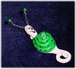 Metallic Green Snail Pin-Handmade with glazed Fimo. Nickel and silver wire are used for final details. Pins are embellished with Austrian crystals.