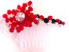 Handcrafted Red Crystals Hair Comb