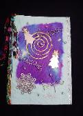 Christmas Handmade Greeting Cards-Metal Christmas Tree Light Blue