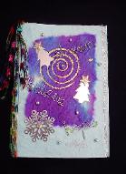 Christmas Handmade Greeting Cards-Metal Christmas Tree Light Blue