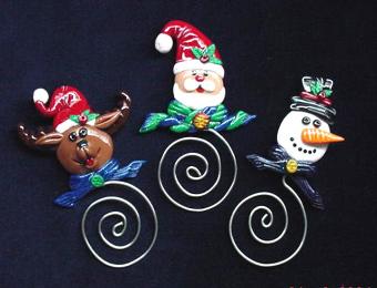 Christmas Holiday Bookmarks -  Handmade with glazed Fimo. Copper silver wire and Austrian Crystals are used for final details. Unique Design!-Handmade Crafts