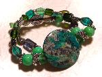 Aventurine, Glass and Turquoise Bracelet $25.00