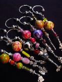 Polymer Clay Marbleized Beads Key Ball Rings - Handmade polymer clay beads, unique glass beads, charms, pewter and silver plated beads and findings. Perfect for that special occasion gift! 