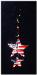 Patriotic 2 Stars Ornament- This porcelain handmade ornament is painted in glossy patriotic colors. Also some foil effects are applied. Austrian crystals, glass beads and wire are used for final and hanging details.