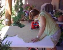 Mary, creating a Mermaid Wooden Figure custom made order for a Special Customer.