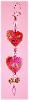 I Love You Hearts Ornament-This porcelain handmade ornament is painted in bright colors and gold enamel details. AB Austrian Crystals are used for the 