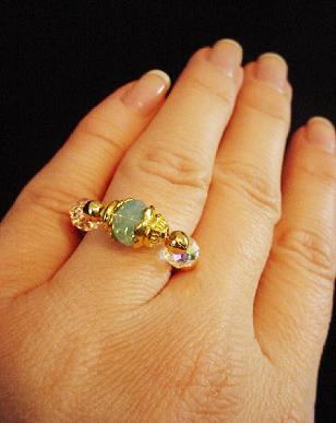 Handcrafted Faceted Swarovski Crystals Goldplated Birth Month Rings -Handcrafted with Faceted Austrian Swarovski Crystals, Gold Plated findings and beads. Stretch cord is used to give flexibility. Each ring will come with two AB crystals on each side. Please choose the crystal for the center  according to the month of your birth. Beautiful and Elegant to wear anytime.