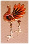 Thanksgiving Turkey Pin- This porcelain handmade pin is hand painted in glossy bright colors. Glass beads and wire are used for the final details.   Unique Design!