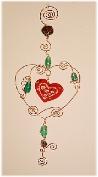 Heart Wire and Beads Home Decor with Porcelain Interchangeable Accent