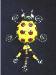 Fimo Jewelry Yellow Bug Pin- Handmade with glazed Fimo. Silver plated  wire and glass beads are used for final details. 